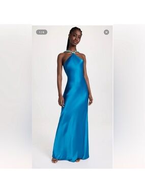 black halter top maxi dress Jasmine Halter Maxi Dress ~ Black Luxe Satin S